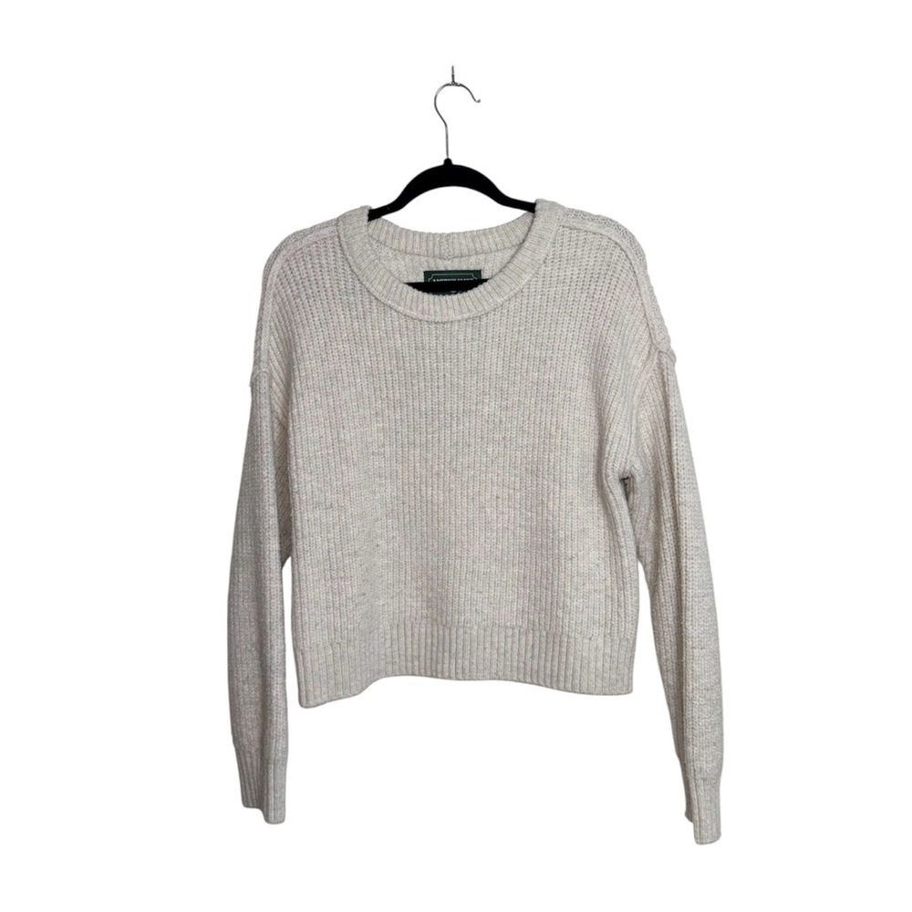 American Eagle Knit Sweater Ivory Off White Plush Cozy Winter Small Women’s